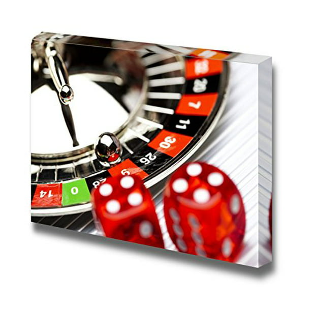 Painting Drawing Design Casino Roulette Wheel Grunge Canvas Art Print
